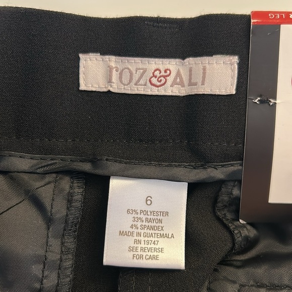 Roz & Ali Black Career Secret Agent Tummy Control Wide Leg Pants Size 6 New! - Picture 7 of 7